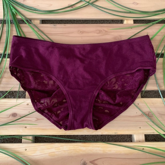 Victoria's Secret Other - 🚨SOLD🚨Maroon Scrunched Butt Floral Lace Panty